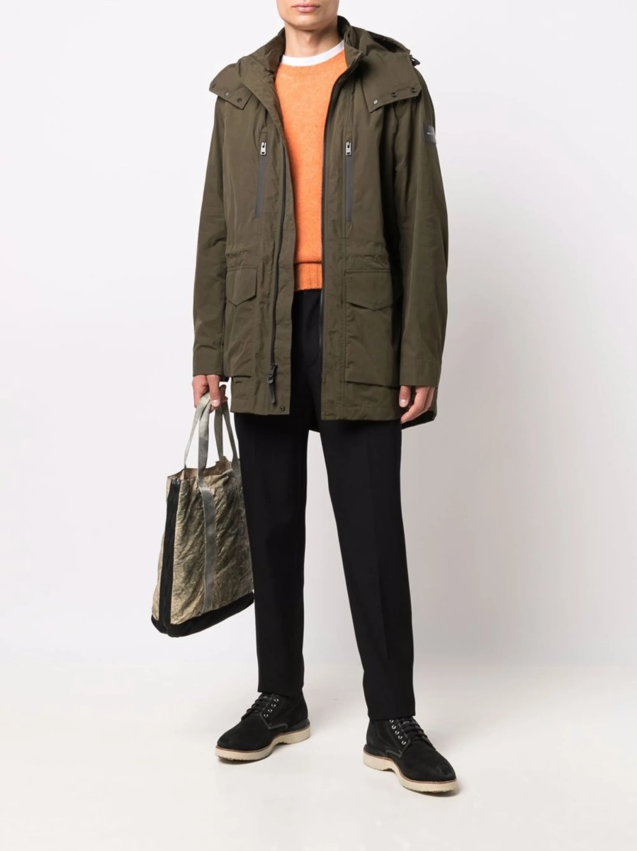 Geaca Parka Woolrich verde din lana - Img 2