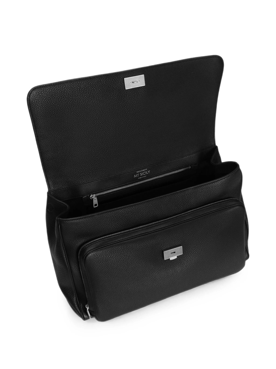 Geanta de laptop Dolce &amp; Gabbana neagra din pvc si piele - Img 4