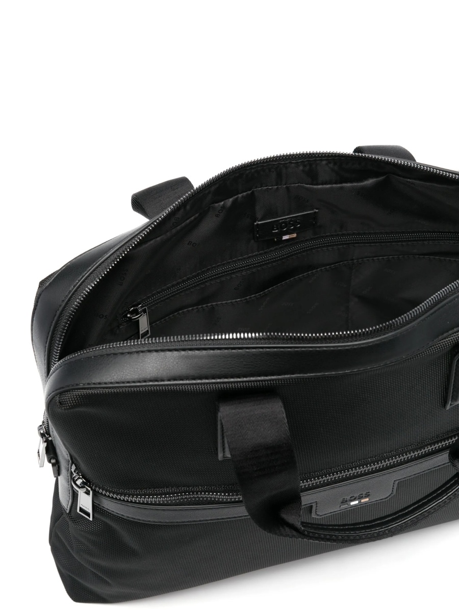 Geanta de laptop Hugo Boss neagra din material textil - Img 5