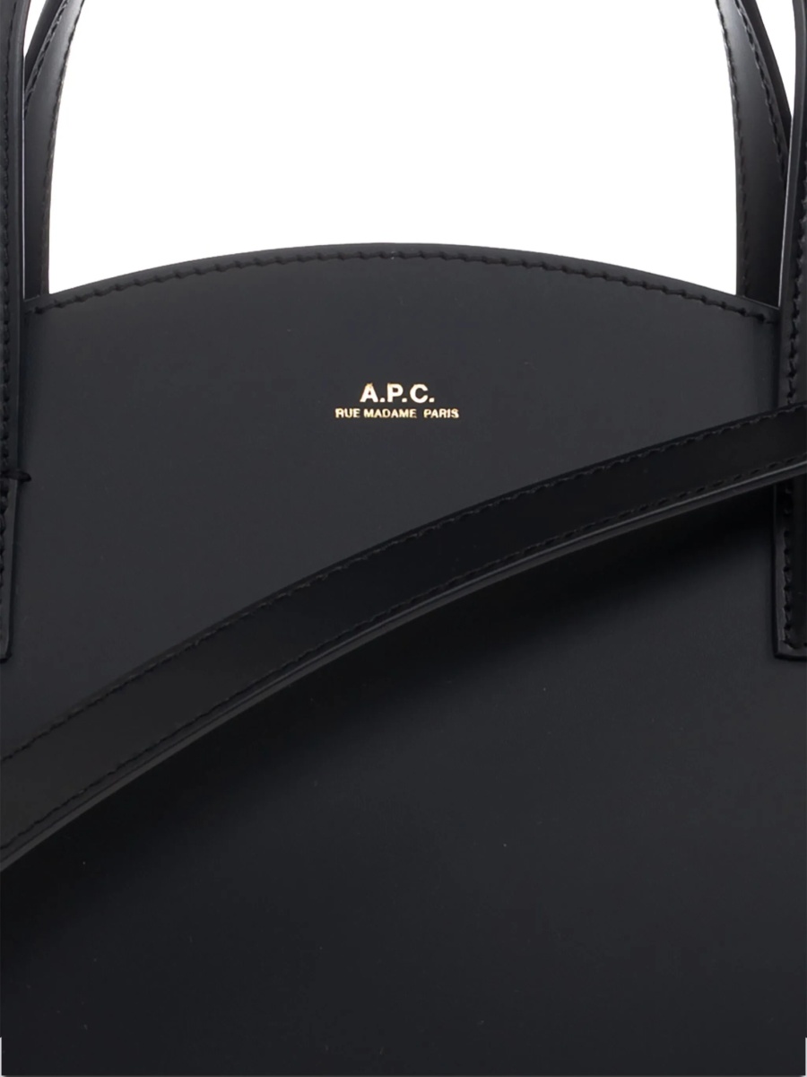 Geanta de mana A.P.C. neagra din piele - Img 5