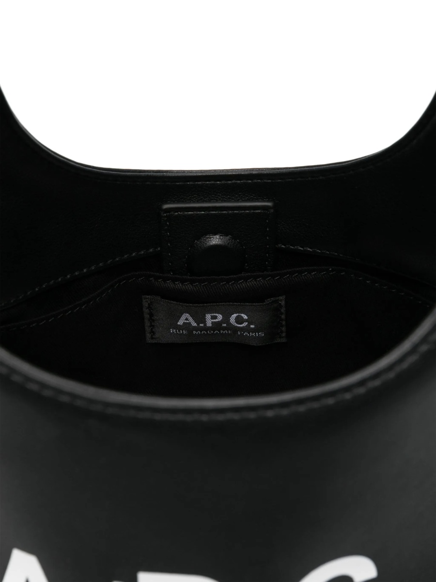 Geanta de mana A.P.C. neagra din poliuretan si corbonat - Img 5