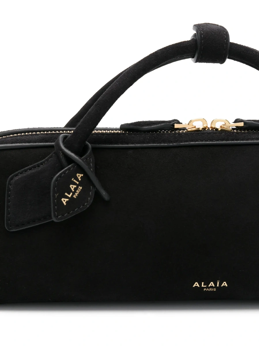Geanta de mana Alaïa neagra din piele - Img 6