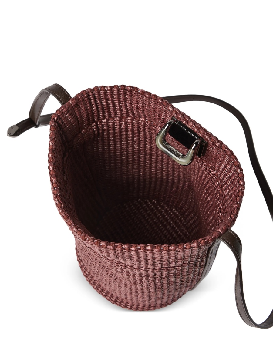 Geanta de mana Brunello Cucinelli rosie din nylon si bumbac - Img 5