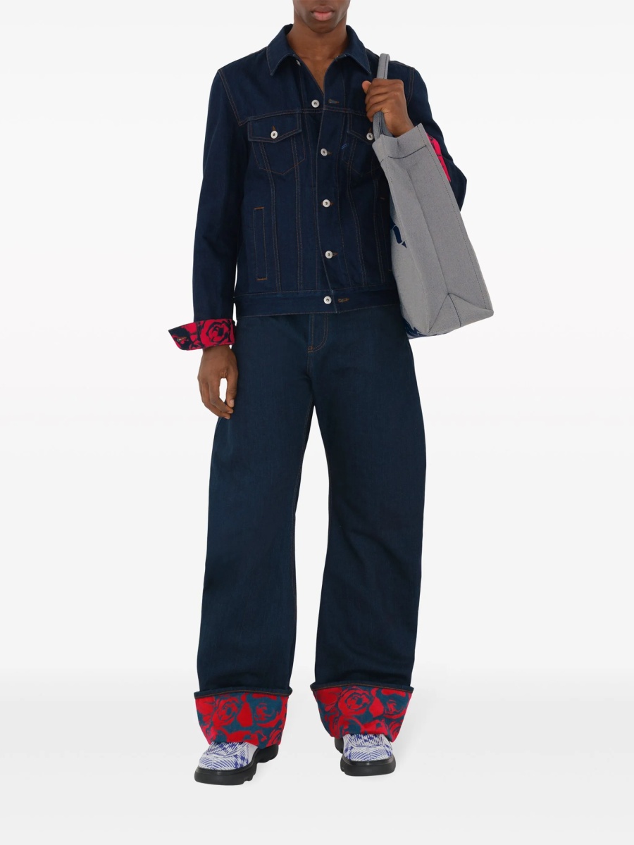 Geanta de mana Burberry gri din bumbac si polyester - Img 2