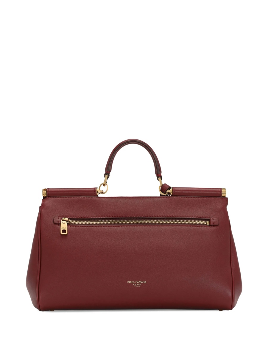 Geanta de mana Dolce &amp; Gabbana Sicily rosie din pvc si piele - Img 2
