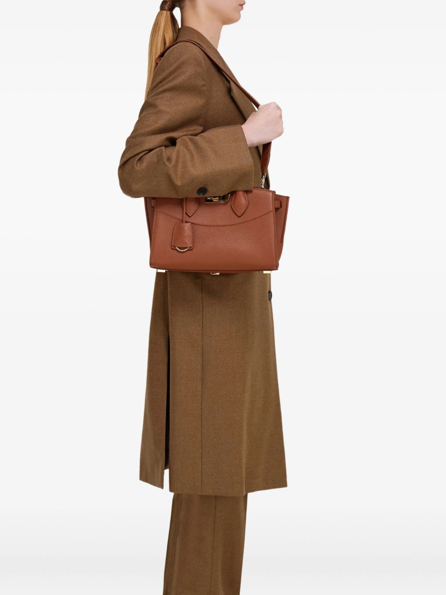 Geanta de mana Ferragamo STUDIO BAG maro din piele - Img 3