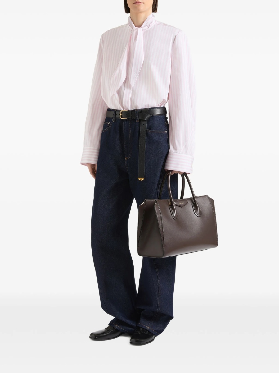 Geanta de mana Givenchy antigona maro din piele - Img 2