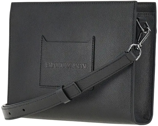 Geanta de mana Grained leather pouch with shoulder strap - Img 2