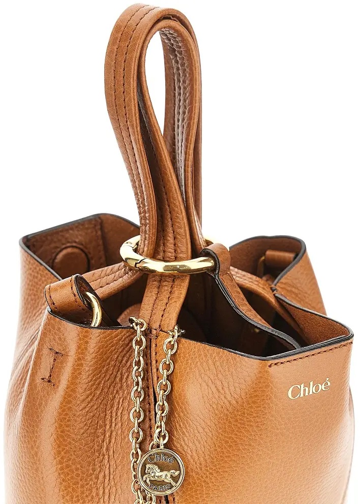 Geanta de mana Grained leather small 'Spin' bag - Img 4