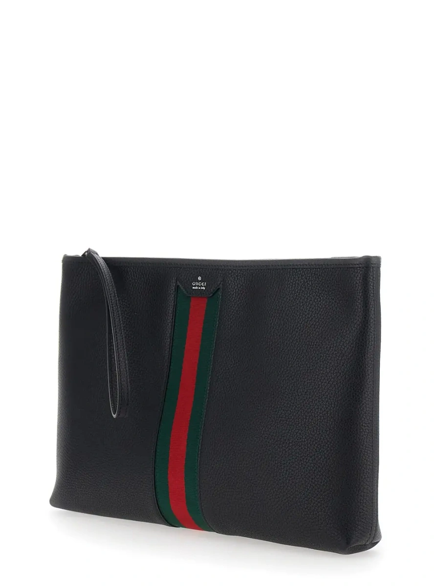 Geanta de mana Gucci neagra din piele - Img 2