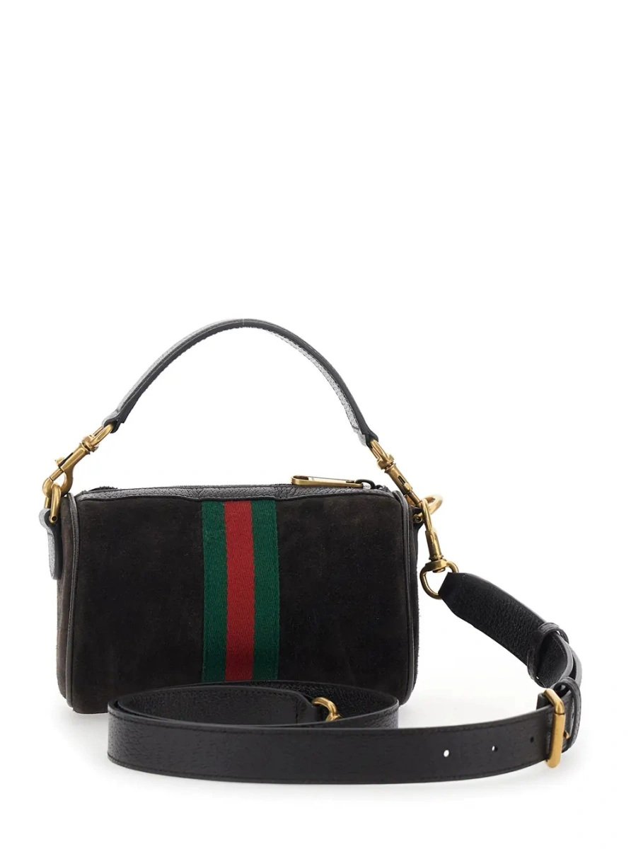 Geanta de mana Gucci 'Ophidia' maro din piele intoarsa - Img 2