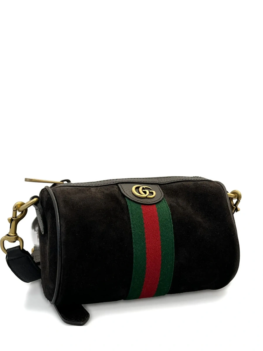 Geanta de mana Gucci 'Ophidia' maro din piele intoarsa - Img 5