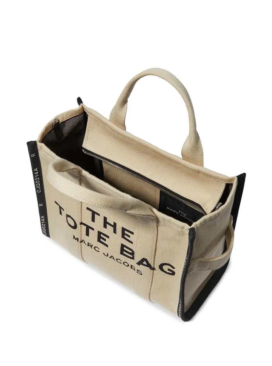 Geanta de mana Handbag 'Medium Tote' with Contrasting Embroidered Logo in Ecoleather and Polyester Beige Women - Img 3