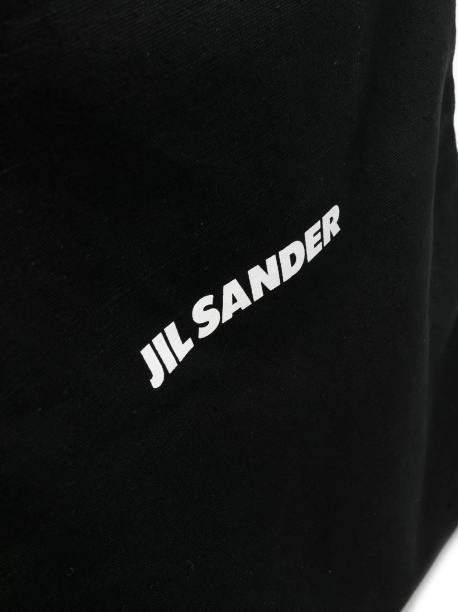 Geanta de mana Jil Sander neagra din piele eco si material textil - Img 4