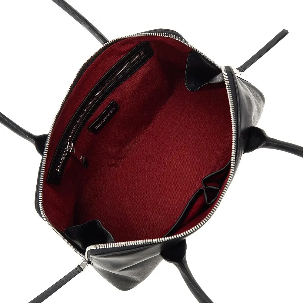 Geanta de mana Leather shoulder bag with lettering logo - Img 3