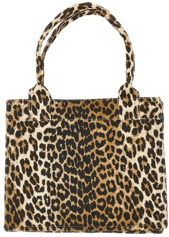 Geanta de mana Leopard canvas large tote bag - Img 2