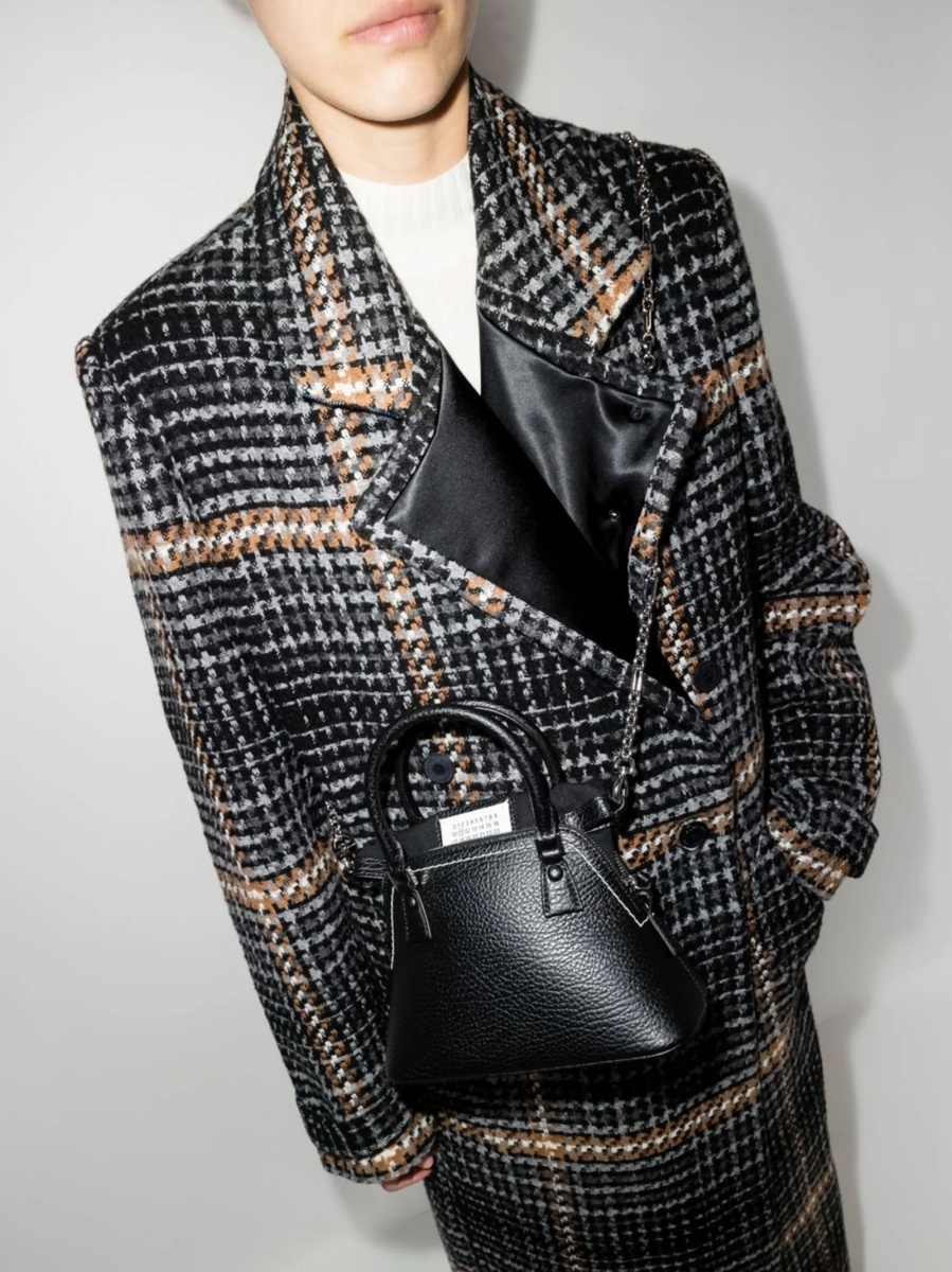 Geanta de mana Maison Margiela 5ac neagra din piele - Img 5