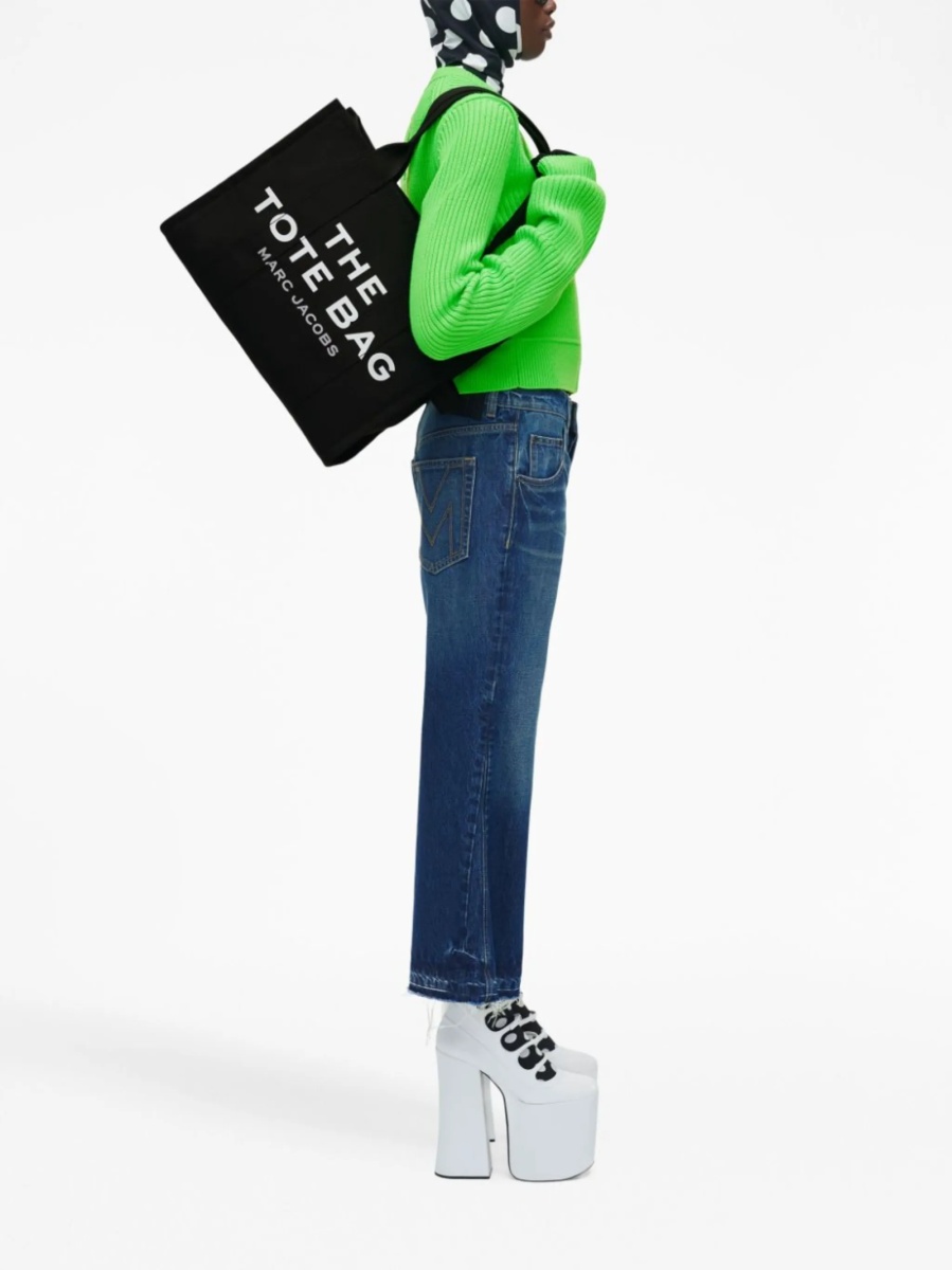 Geanta de mana Marc Jacobs neagra din bumbac si polietilena - Img 3
