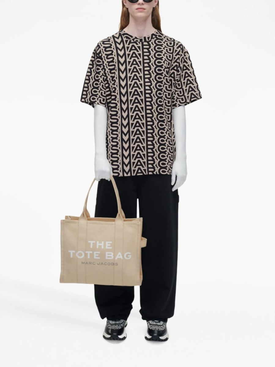 Geanta de mana Marc Jacobs neutra din bumbac - Img 2