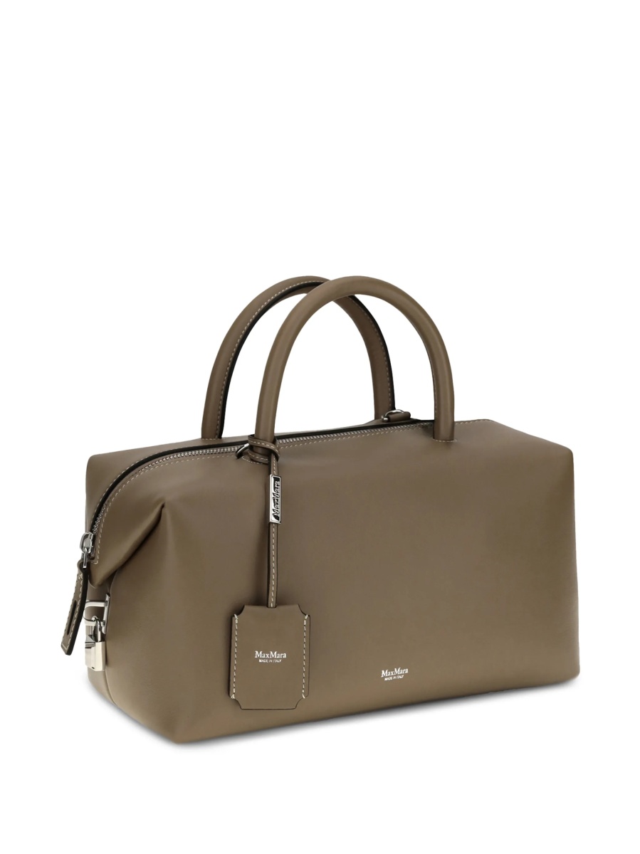 Geanta de mana Max Mara verde din piele - Img 2
