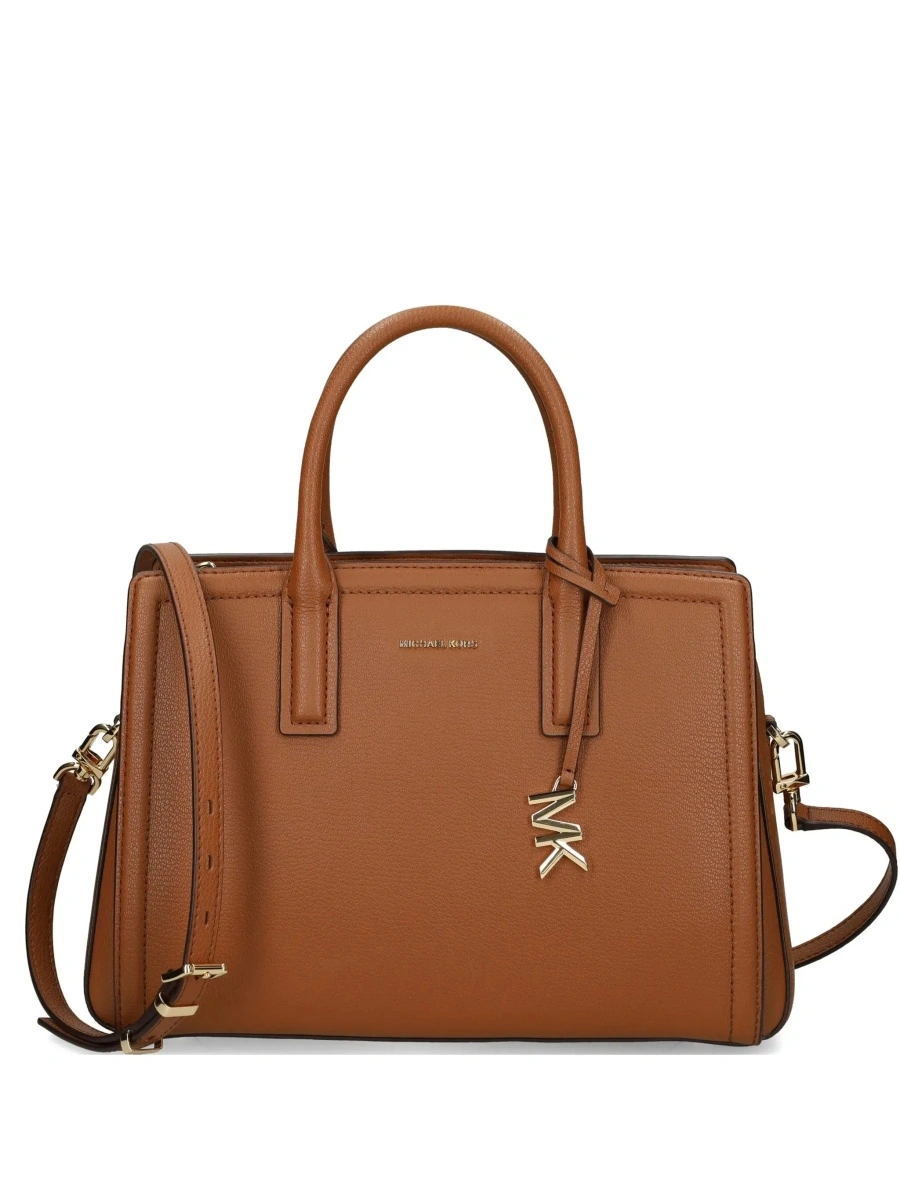Geanta de mana Michael Kors maro din piele 'Logo' - Img 8