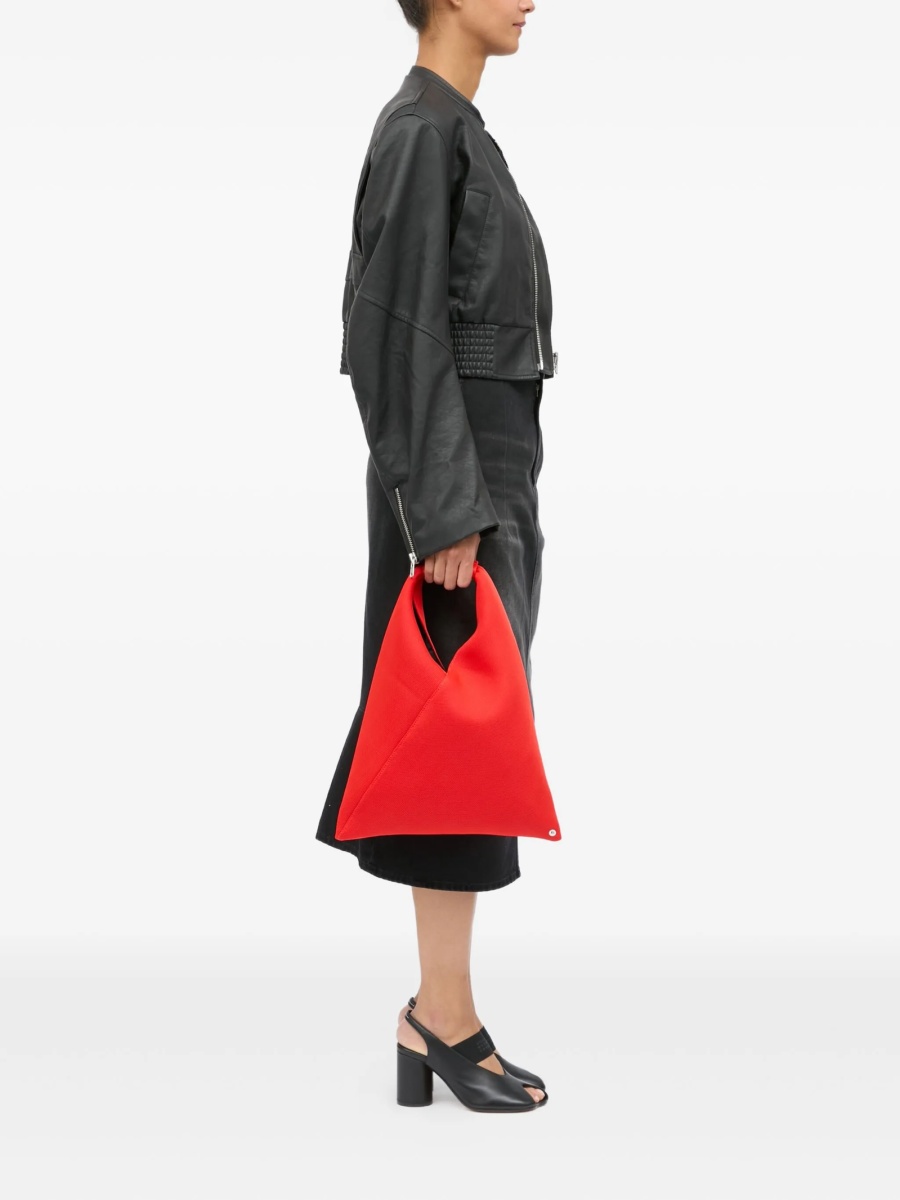 Geanta de mana MM6 Maison Margiela rosie din polyester si piele - Img 2