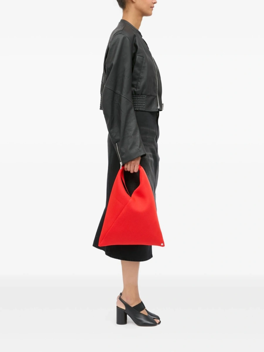 Geanta de mana MM6 Maison Margiela rosie din polyester si piele - Img 2