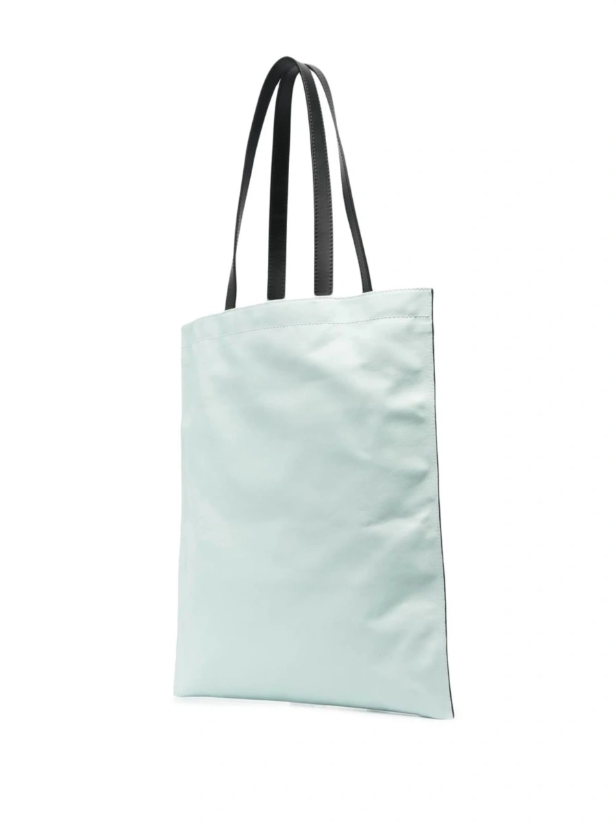 Geanta de mana Moschino albastra din piele - Img 3