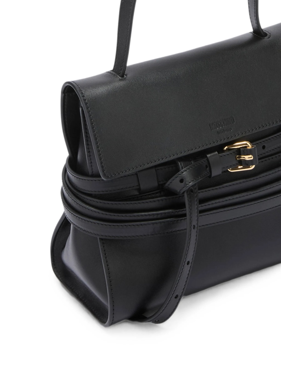 Geanta de mana Moschino neagra din piele - Img 4