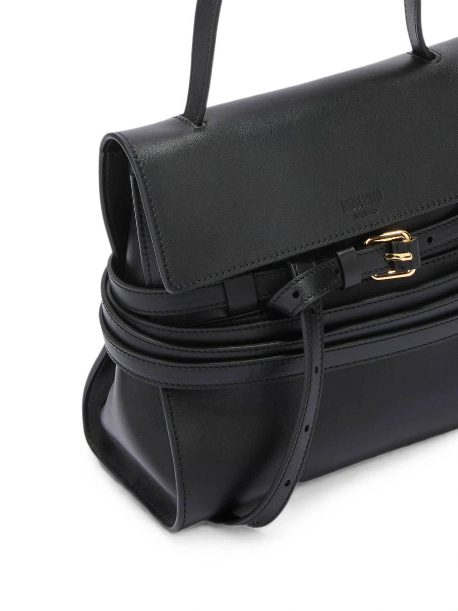 Geanta de mana Moschino neagra din piele - Img 4