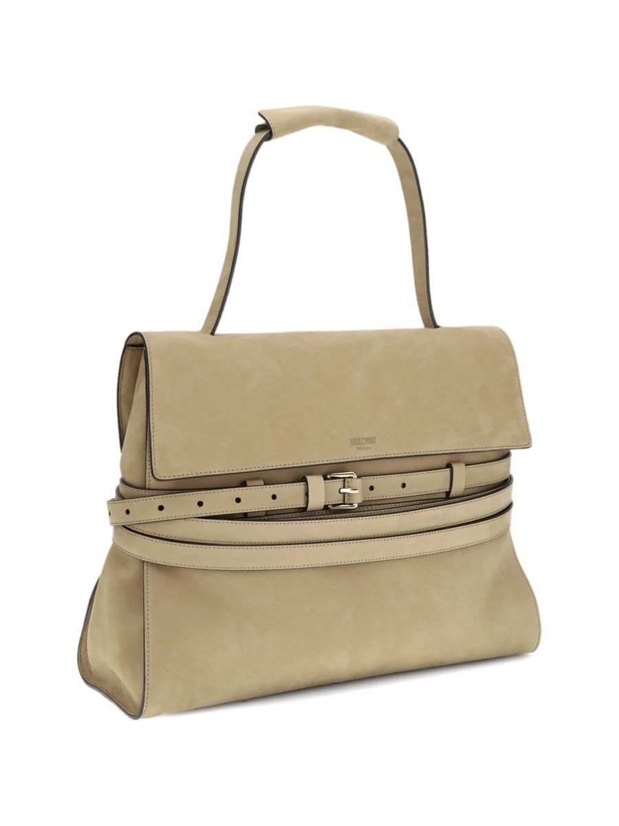 Geanta de mana Moschino neutra din piele - Img 3