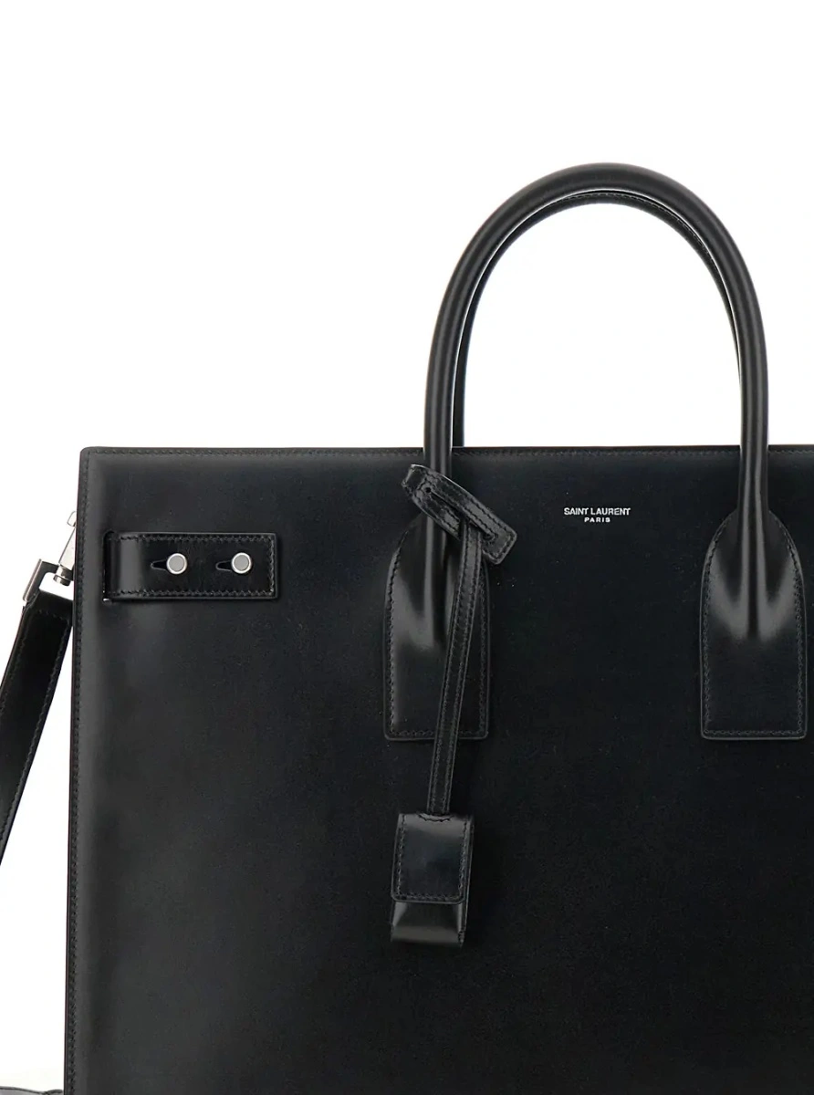 Geanta de mana Saint Laurent neagra din piele - Img 3