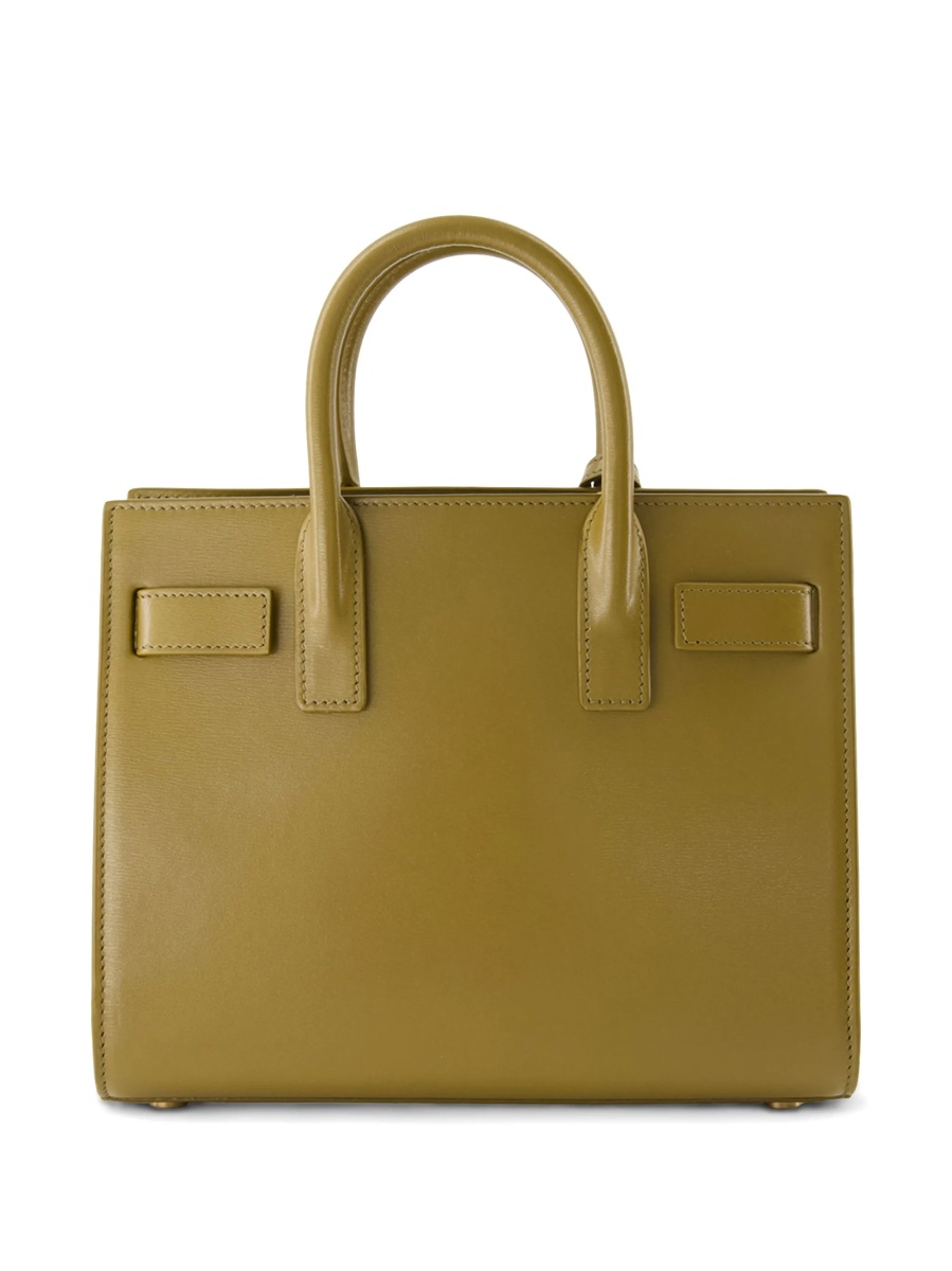 Geanta de mana Saint Laurent Sac De Jour verde din piele si alama - Img 2