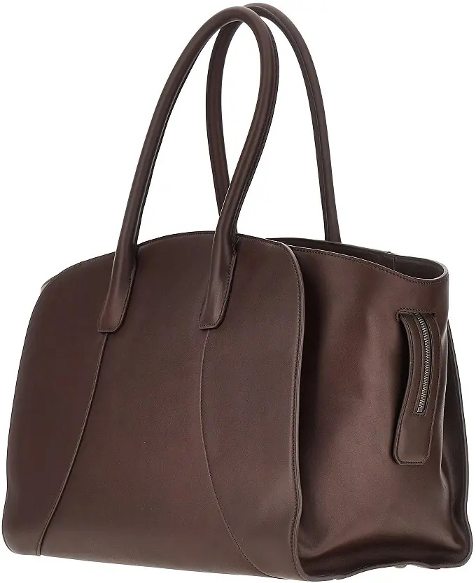 Geanta de mana Smooth leather tote bag with logo plate - Img 2