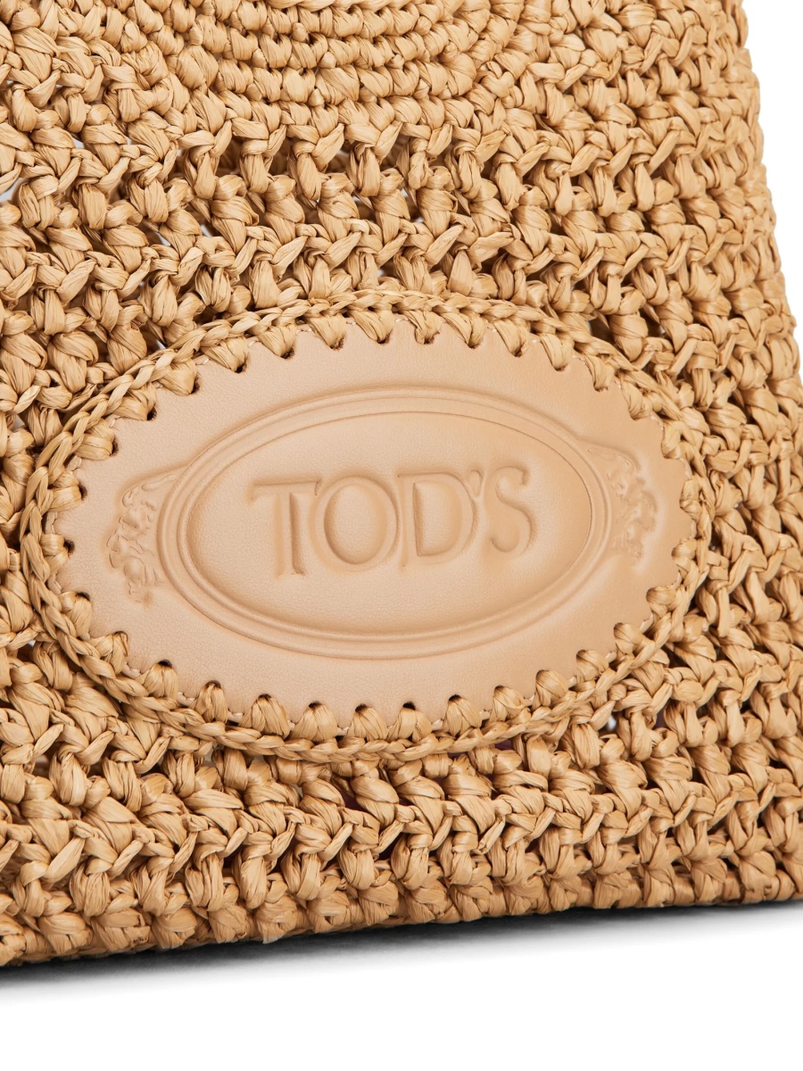 Geanta de mana TOD'S neutra din piele si rafie - Img 4