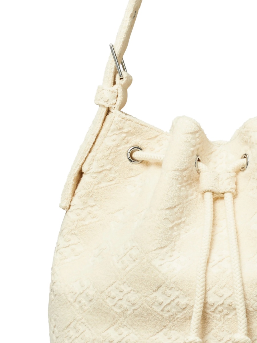 Geanta de mana Tory Burch alba din elastan si bumbac - Img 5
