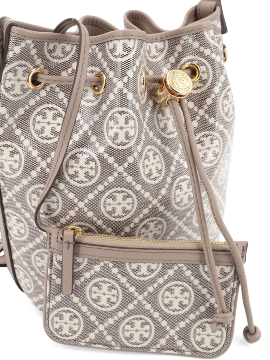 Geanta de mana Tory Burch gri din piele - Img 4