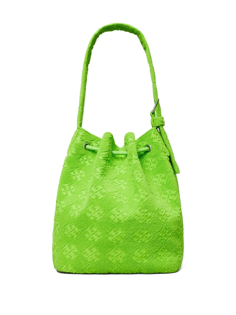 Geanta de mana Tory Burch verde din elastan si piele - Img 2