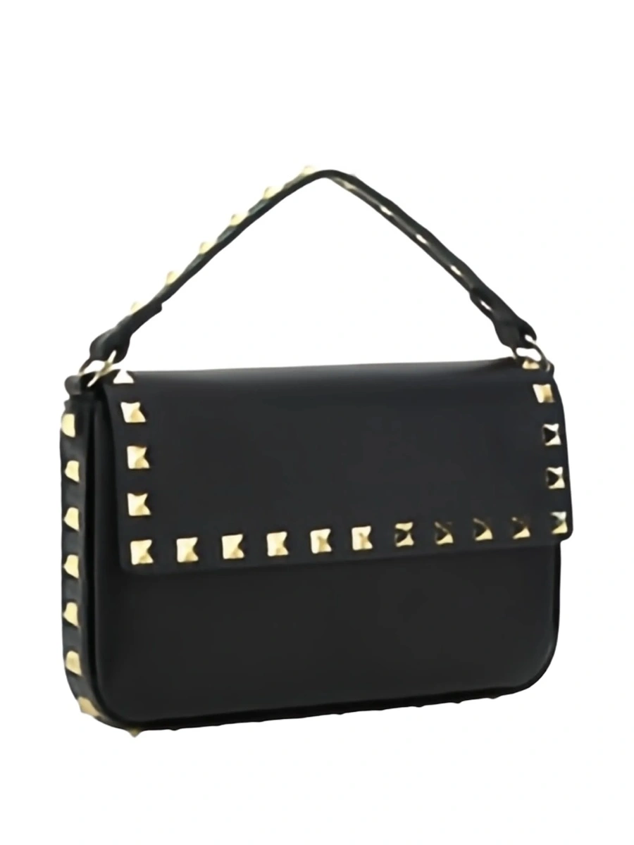 Geanta de mana Valentino Garavani Rockstud neagra din piele - Img 2