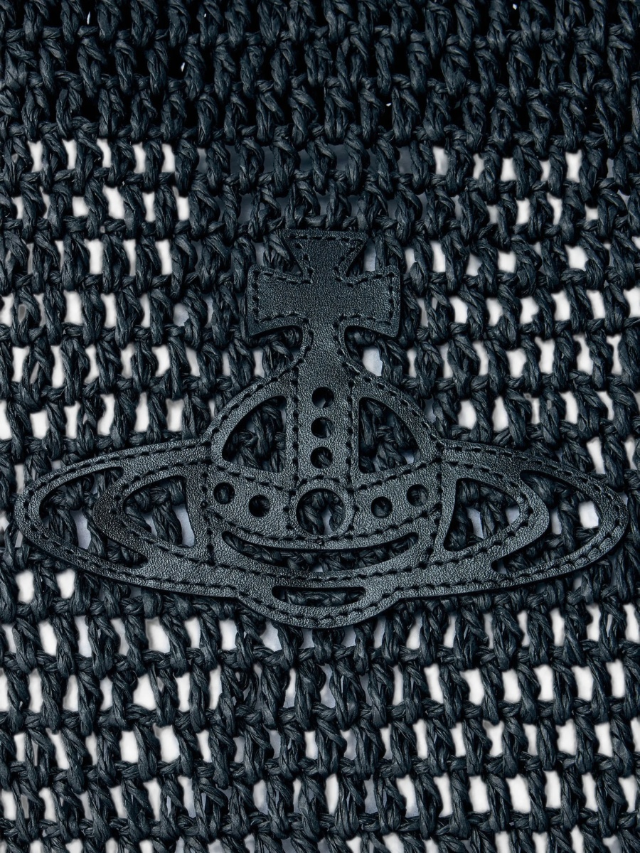 Geanta de mana Vivienne Westwood neagra din hartie - Img 3