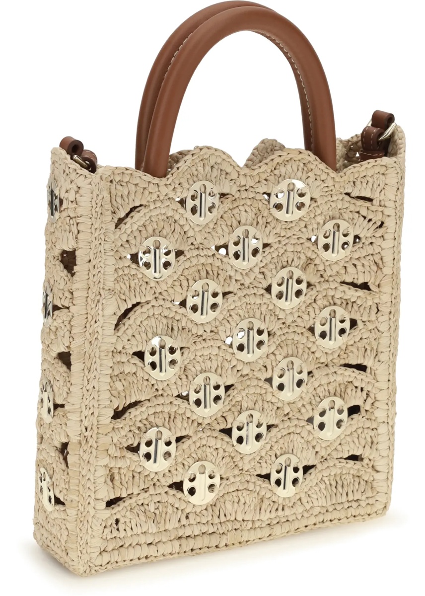 Geanta de umar 1969 Disc raffia Top-Handle Bag - Img 3