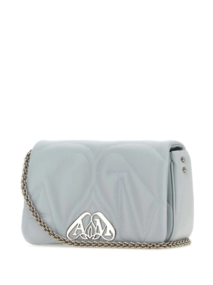 Geanta de umar Alexander McQueen gri din piele - Img 3
