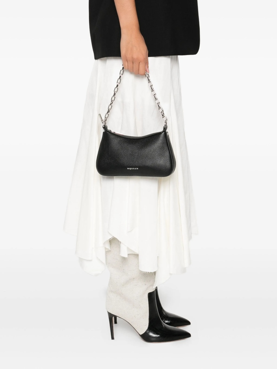 Geanta de umar Alexander McQueen neagra din piele - Img 2