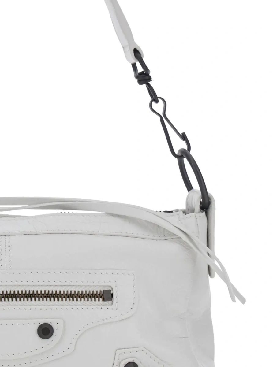 Geanta de umar Balenciaga 'City' alba din piele - Img 3