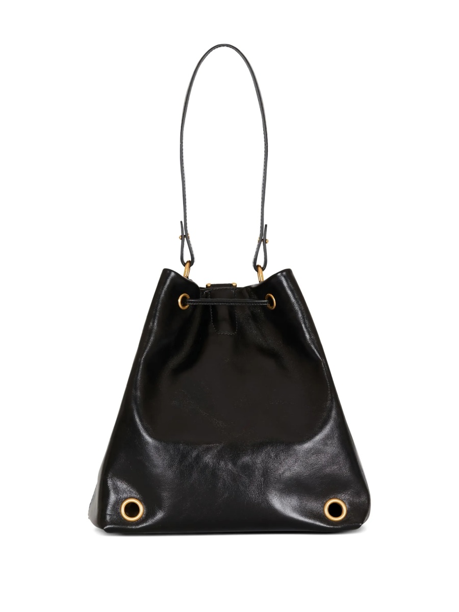 Geanta de umar Balmain neagra din piele - Img 3
