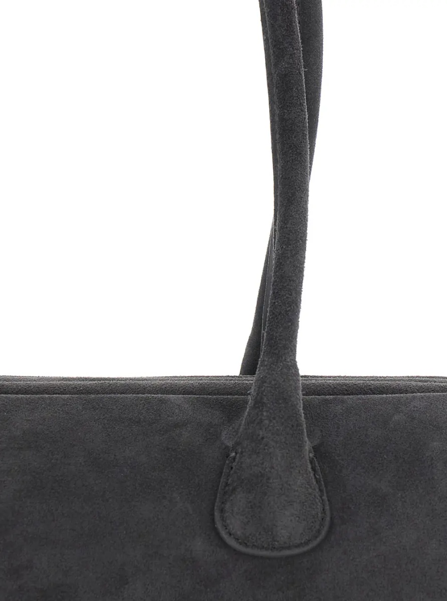 Geanta de umar 'Boat Wide' Brown Shoulder bag with Two Top Handles in Suede for Women - Img 3