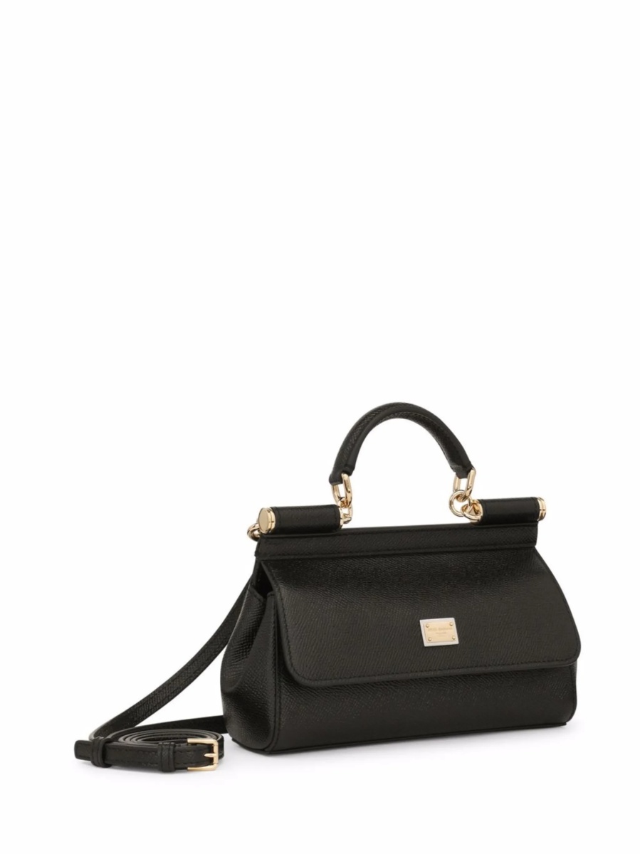 Geanta de umar Dolce &amp; Gabbana Sicily neagra din piele - Img 4