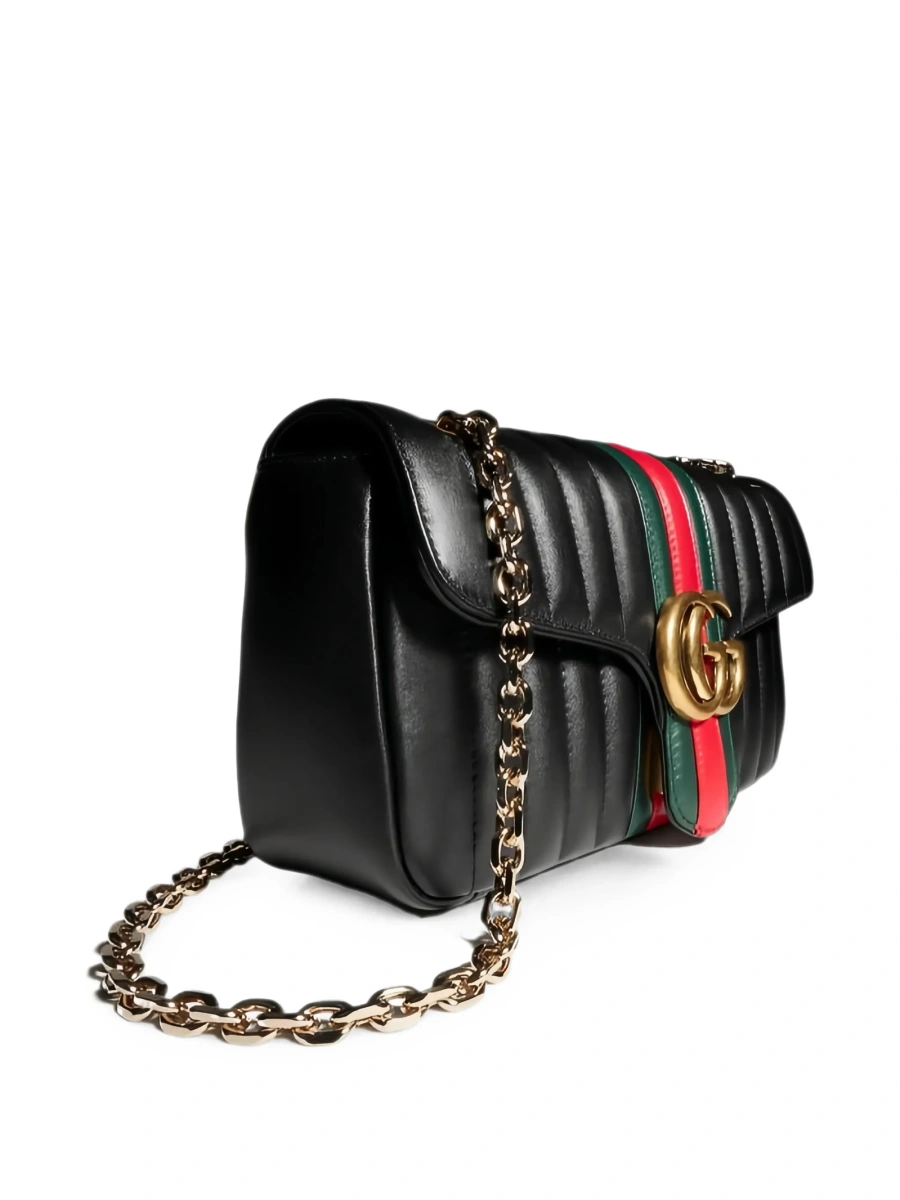 Geanta de umar Gucci gg marmont neagra din piele - Img 2