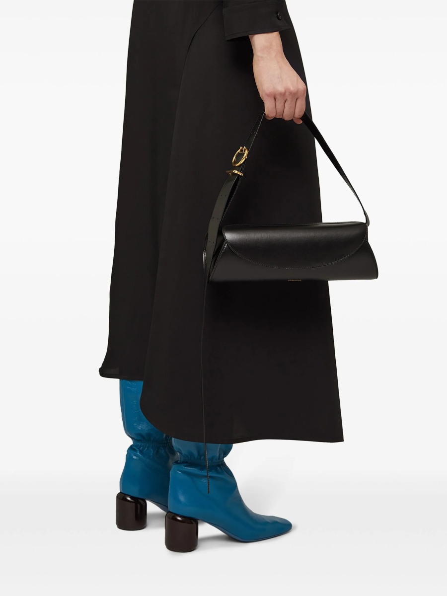 Geanta de umar Jil Sander neagra din piele - Img 3