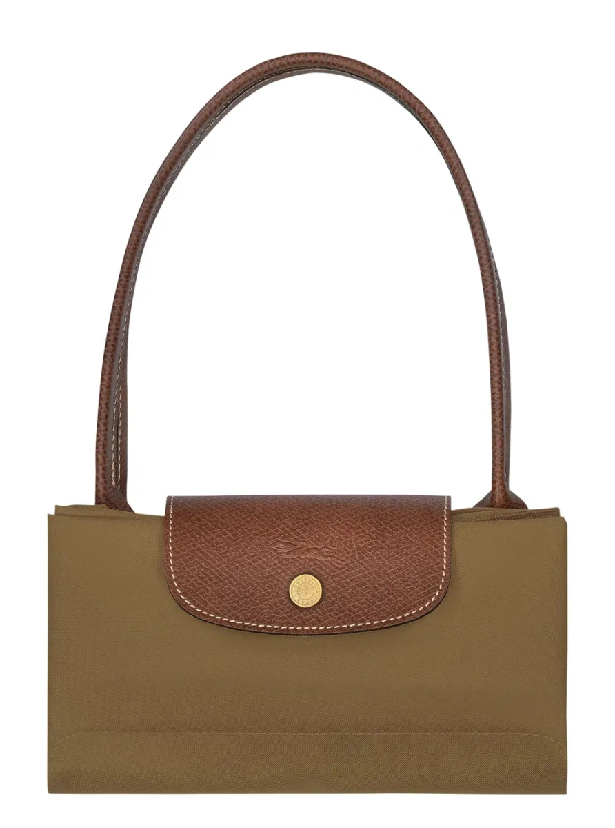 Geanta de umar 'Le Pliage Original' Green Shoulder bag with embossed logo on the front in canvas for women - Img 3